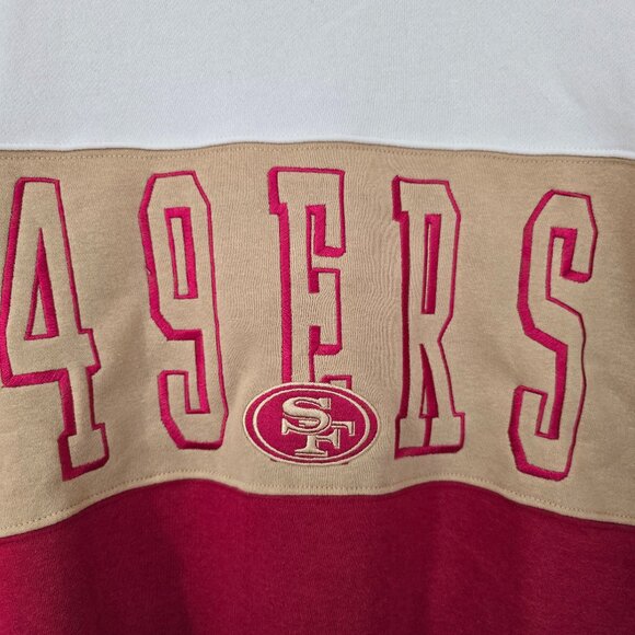 San Fancisco 49ers Men's NFL Ultra Game Embroidered Sweatshirt Red Tan Sz L NWT - Picture 2 of 10